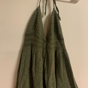 green knitted halter top